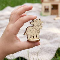 Cute Cow Toy - Farm Animal Miniature for Play & Kids Craft - Glowforge