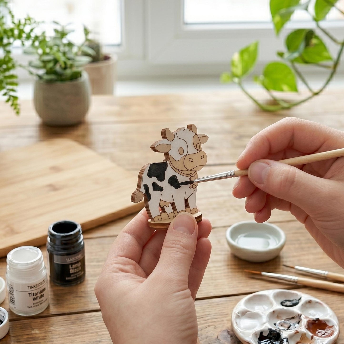 Cute Cow Toy - Farm Animal Miniature for Play & Kids Craft - Glowforge