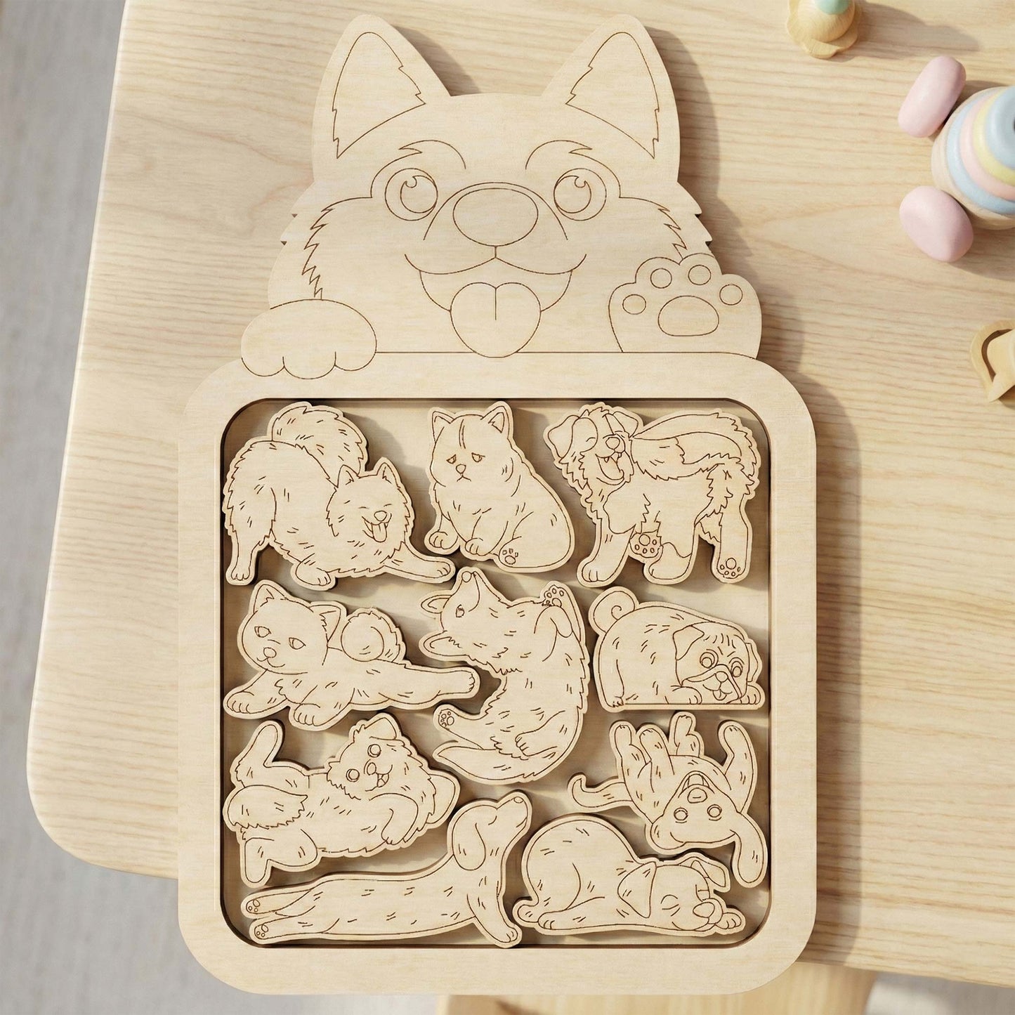 Cute Dog Puzzles - Fun and Easy Assembly for Kids and Dog Lovers - Glowforge