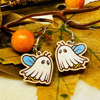 Cute Ghost Bee Earrings - Glowforge