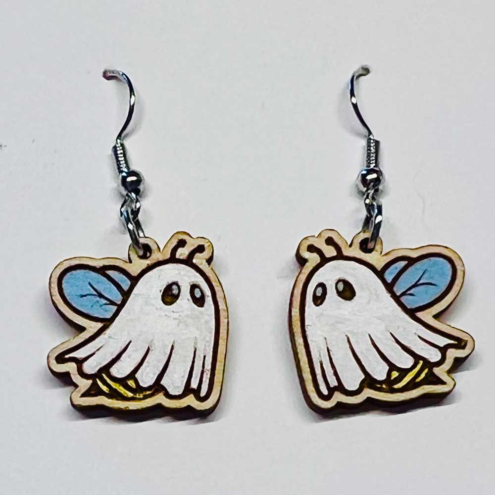 Cute Ghost Bee Earrings - Glowforge