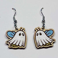 Cute Ghost Bee Earrings - Glowforge