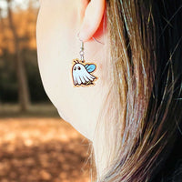 Cute Ghost Bee Earrings - Glowforge