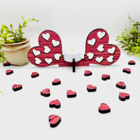Cute Heart Cutouts Candle Holder with Heart Confetti - Valentines Decor - Glowforge