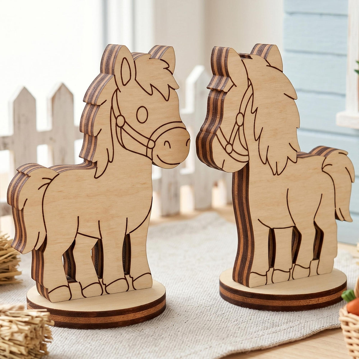 Cute Horse Toy - Farm Animal Miniature for Play, Crafts & Painting - Glowforge