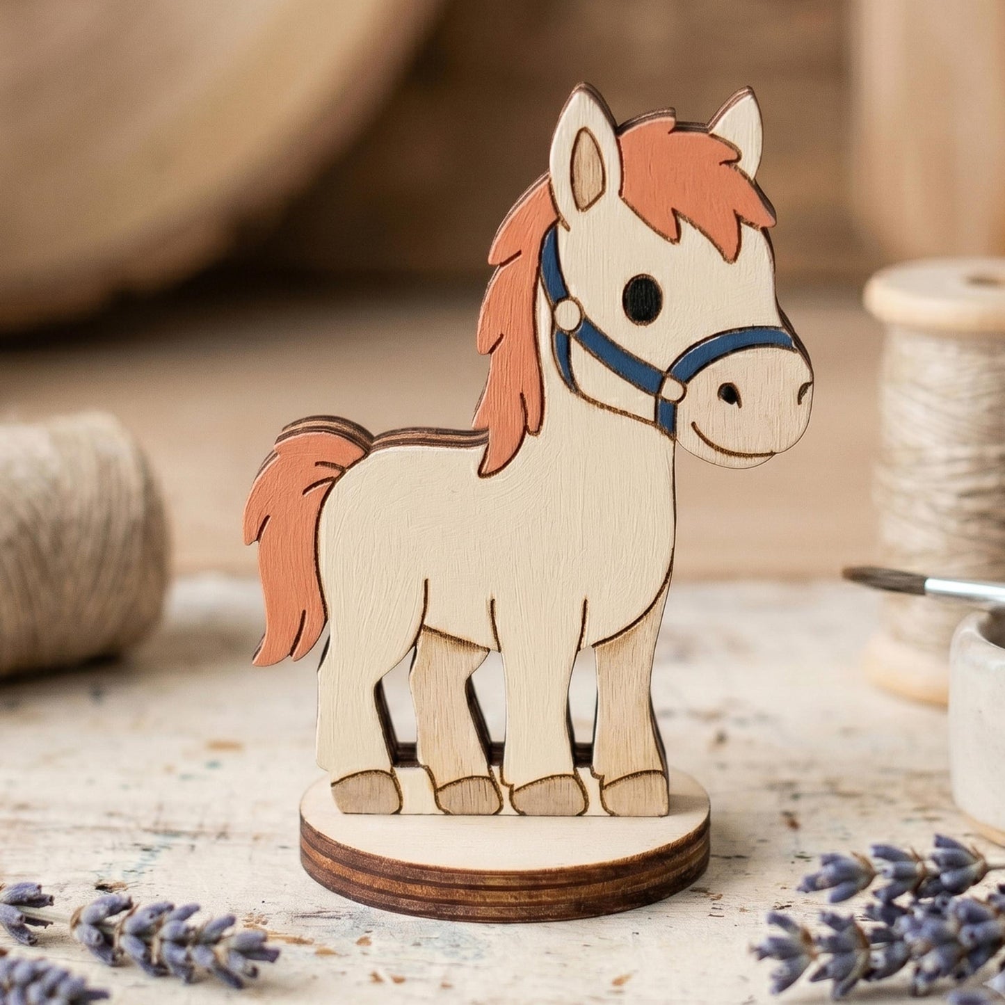 Cute Horse Toy - Farm Animal Miniature for Play, Crafts & Painting - Glowforge
