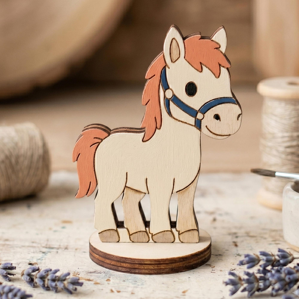 Cute Horse Toy - Farm Animal Miniature for Play, Crafts & Painting - Glowforge
