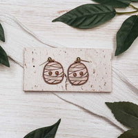 Cute Mummy Halloween Earrings - Glowforge