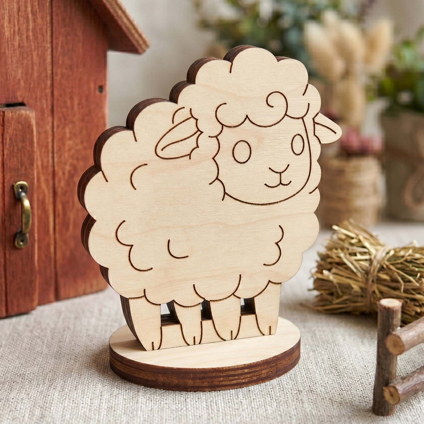 Cute Sheep Toy - Farm Animal Miniature for Play & Kids Craft - Glowforge