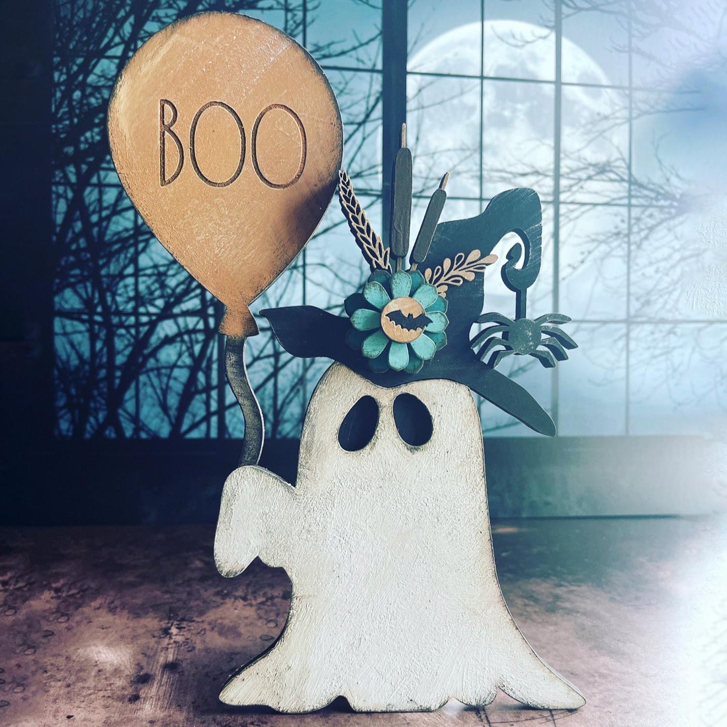 Cute Spooky Halloween Ghost Witch Shelf Sitter - Glowforge