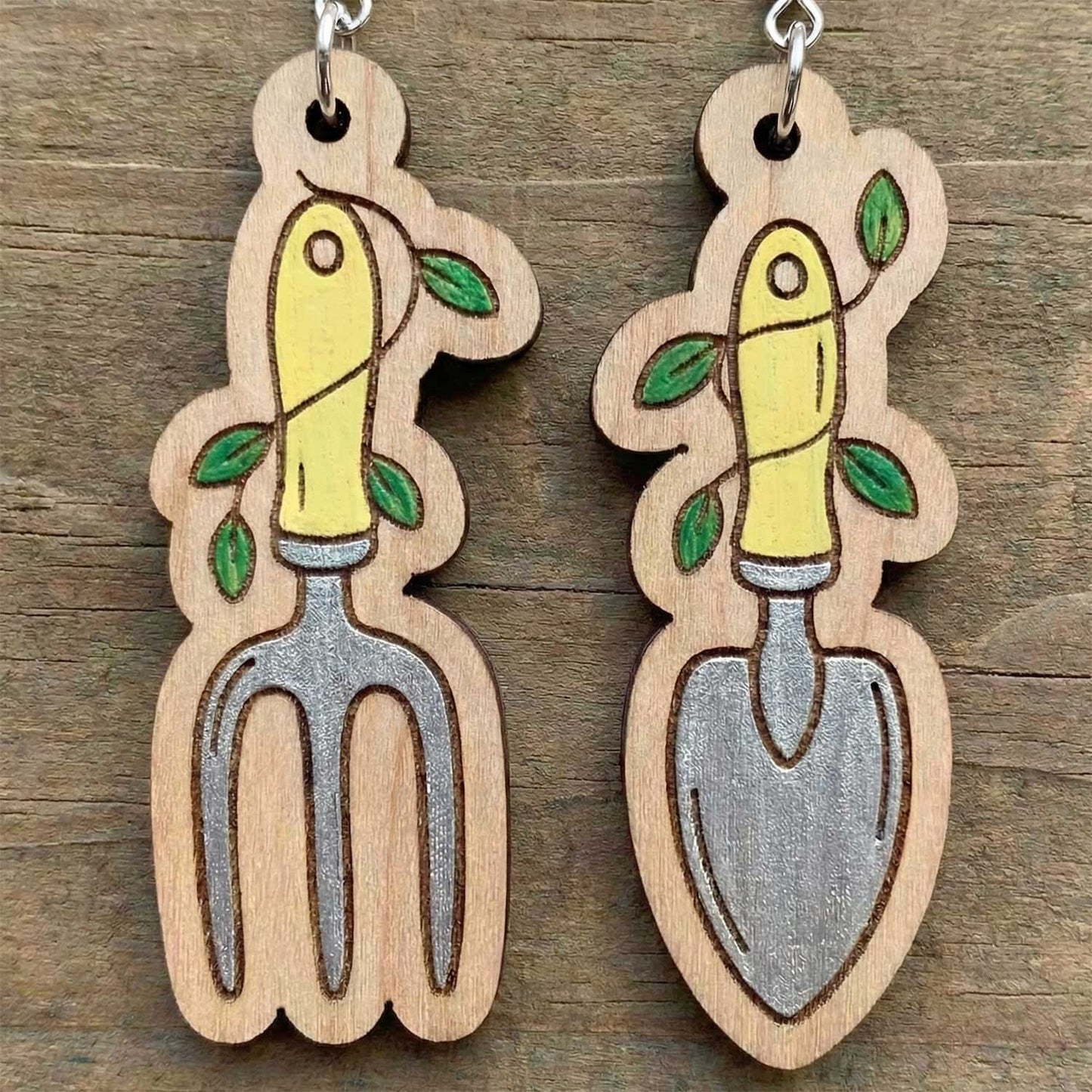 Cute Spring Garden Tool Earrings - Glowforge