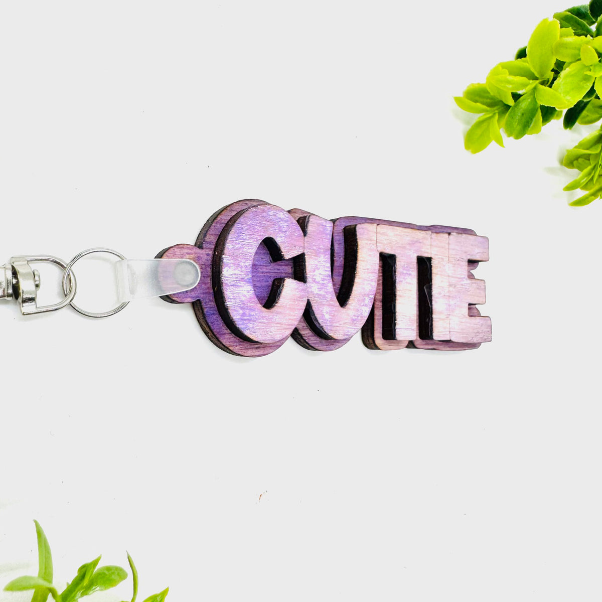 CUTIE Layered Word Keychain - Glowforge