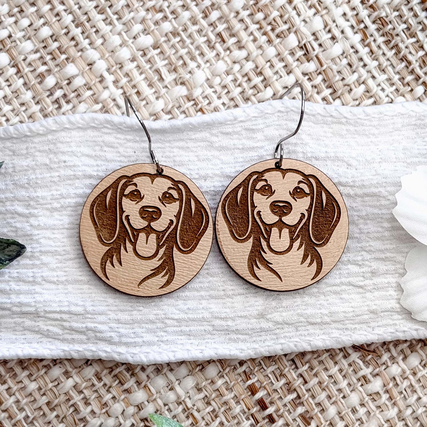 Dachshund Engraved Disc Earrings - Glowforge