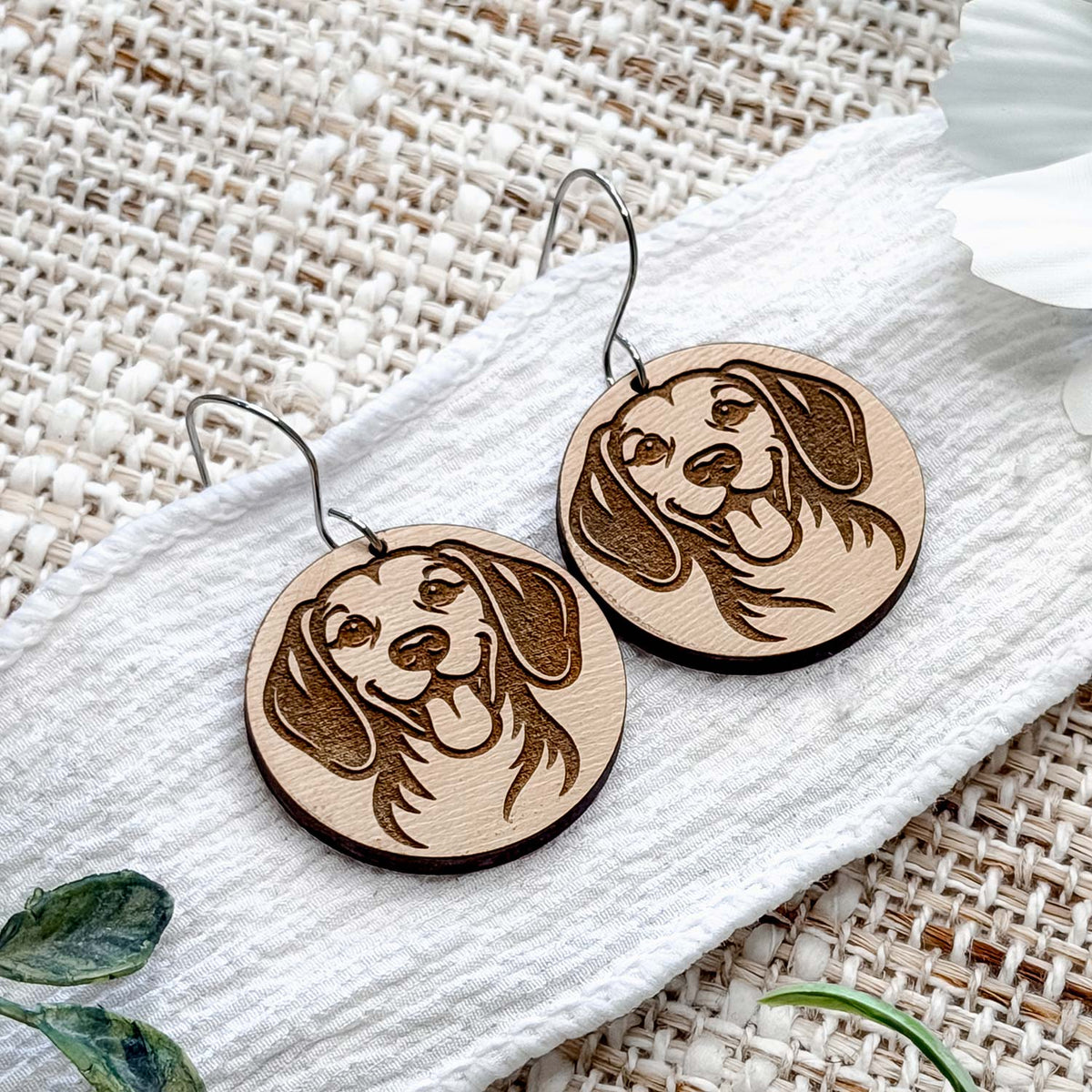 Dachshund Engraved Disc Earrings - Glowforge