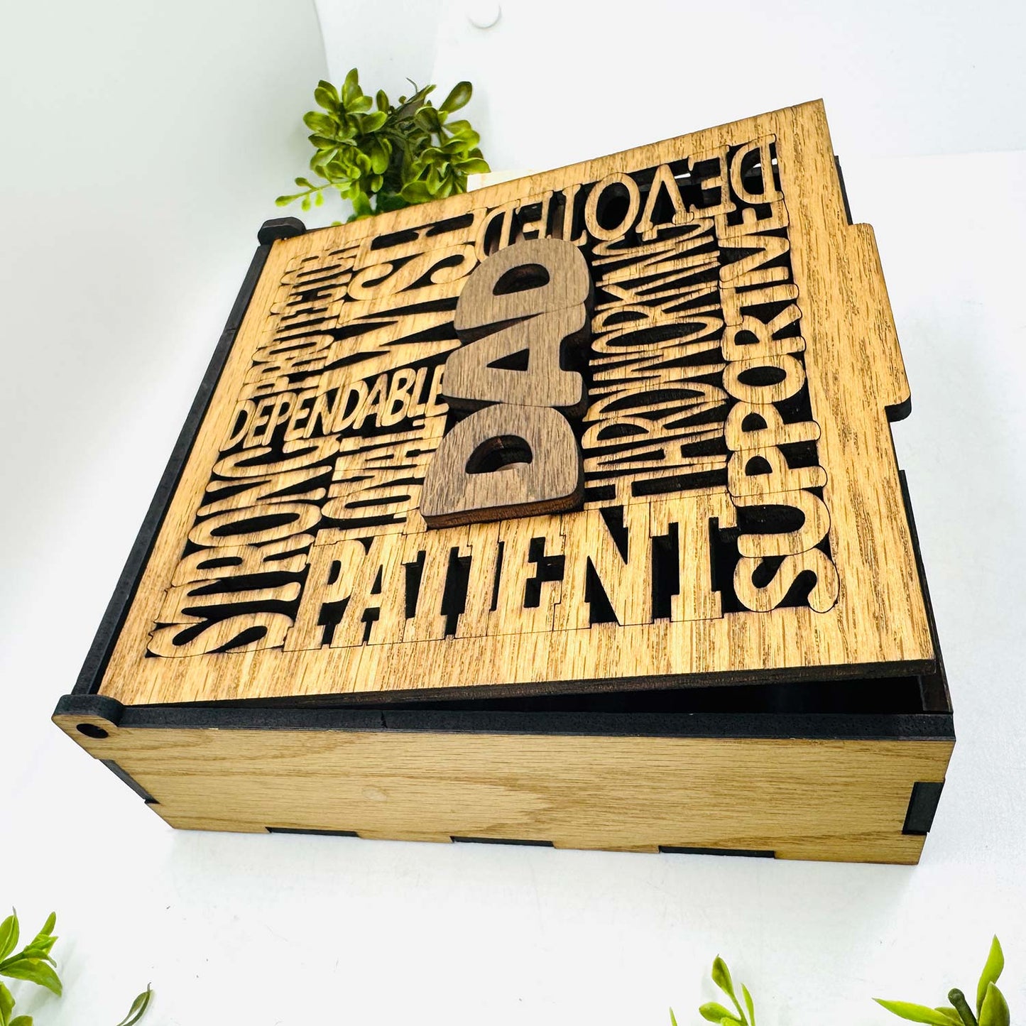 Dad Word Collage Keepsake Box - Father’s Day Memory Box Gift for Dad  Glowforge