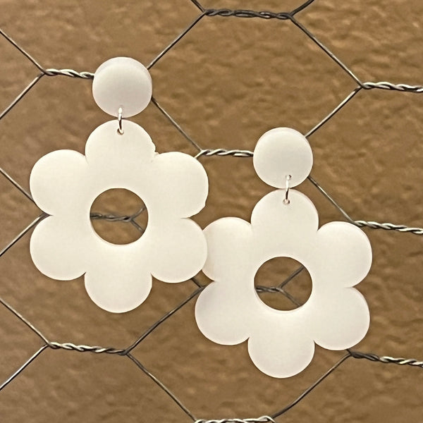 Orecchini A Filo In Argento 925 Con Fiore – Cerchi Pendenti A Margherita – Donna, Ragazza, Gioiello Elegante