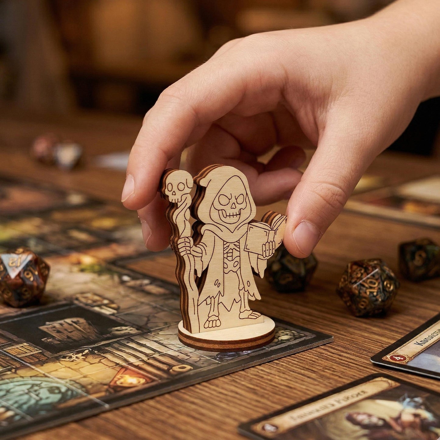 Dark Necromancer - Fantasy Board Game Figurine - Glowforge