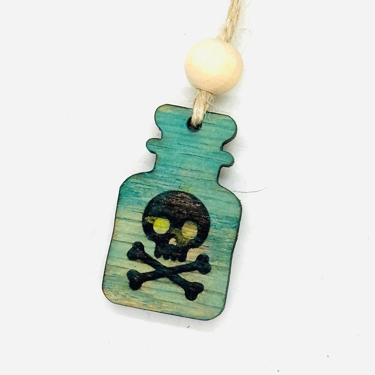 Deadly Dose Skull Potion Bottle Halloween Car Charm Ornament - Glowforge