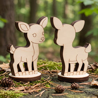 Deer Learning Figure - Wooden Woodland Animal for Preschool & Classroom Play - Glowforge