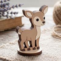 Deer Learning Figure - Wooden Woodland Animal for Preschool & Classroom Play - Glowforge