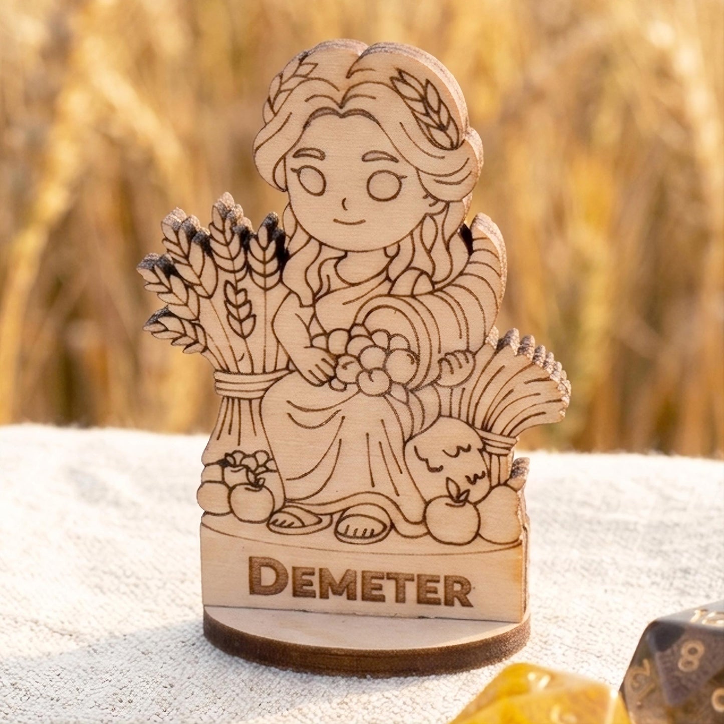 Demeter Greek Goddess of Harvest – Tabletop Figurine, Earth & Agriculture Deity - Glowforge