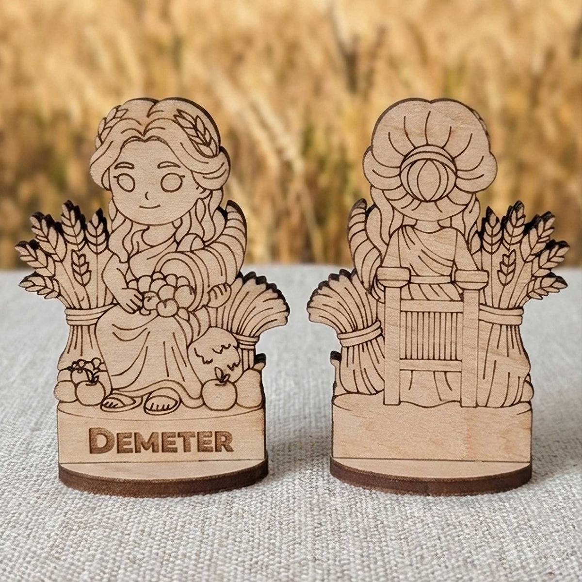Demeter Greek Goddess of Harvest – Tabletop Figurine, Earth & Agriculture Deity - Glowforge
