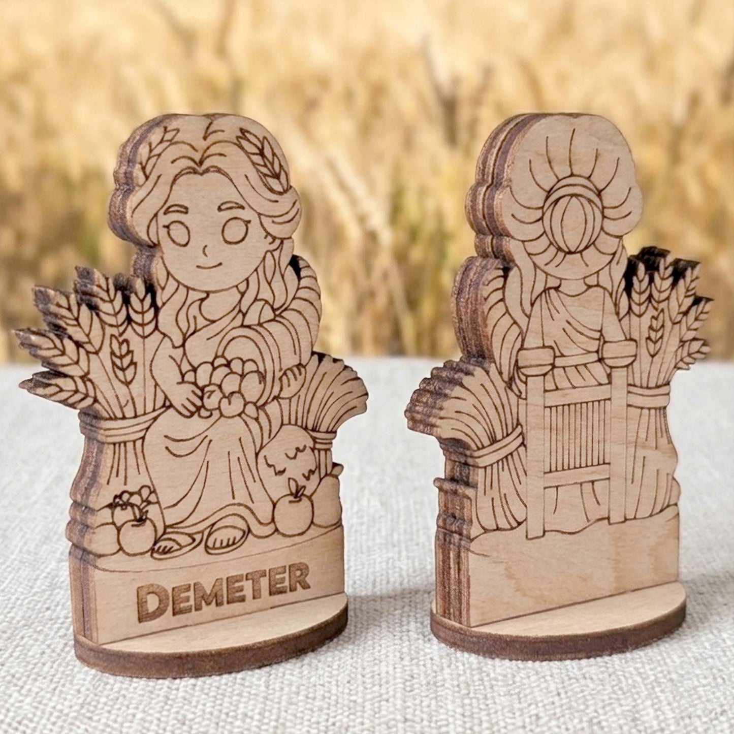 Demeter Greek Goddess of Harvest – Tabletop Figurine, Earth & Agriculture Deity - Glowforge