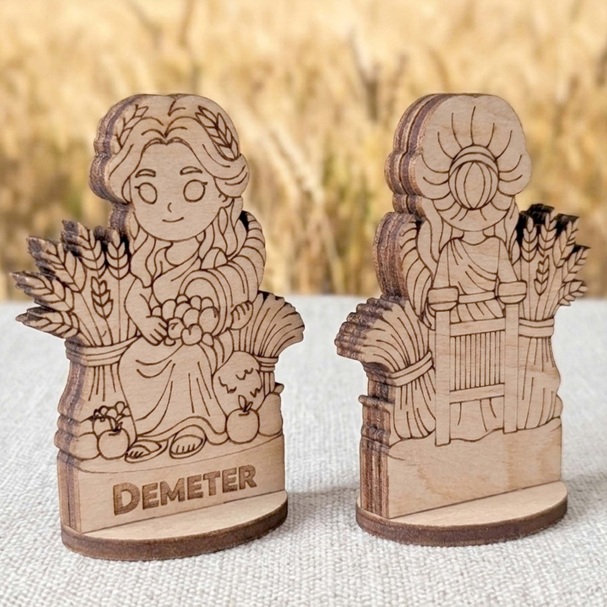 Demeter Greek Goddess of Harvest – Tabletop Figurine, Earth & Agriculture Deity - Glowforge