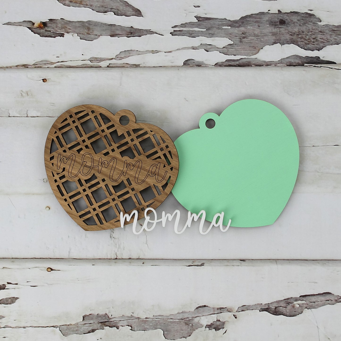 Diagonal Plaid Heart Gift Tag for Momma - Mother's Day Gift Tag