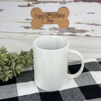 Dog Bone Cupcake or Cake Topper - Birthday Topper for Dog (Editable Text) - Glowforge