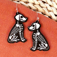 Dog Skeleton Halloween Earrings - Glowforge