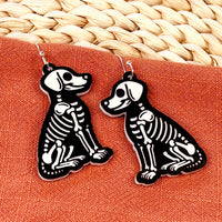 Dog Skeleton Halloween Earrings - Glowforge