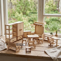 Doll Furniture Set in Scale 1:12 - Wardrobes, Cupboard, Table, Chairs & PC Chair Collection - Glowforge