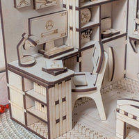 Dollhouse Bedroom Book Nook - Miniature Diorama with Furniture - Glowforge