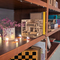 Dollhouse Room Book Nook - DIY Miniature Diorama for Bookshelf Display - Glowforge