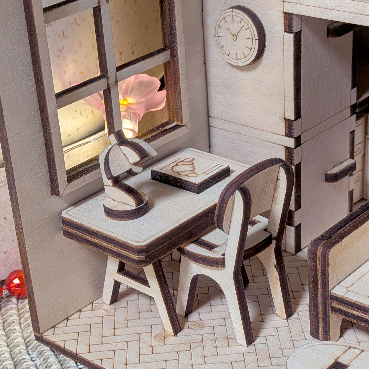 Dollhouse Room Book Nook - DIY Miniature Diorama for Bookshelf Display - Glowforge