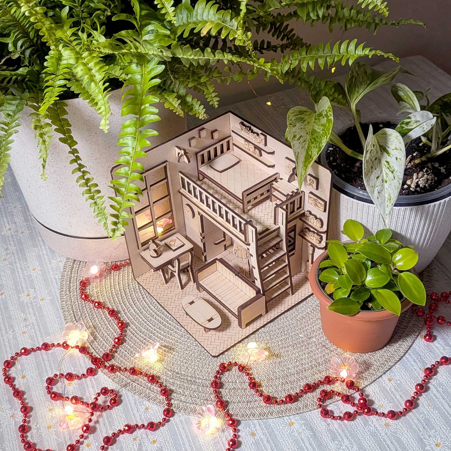 Dollhouse Room Book Nook - DIY Miniature Diorama for Bookshelf Display - Glowforge