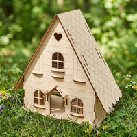 Dollhouse with Open Back - Miniature House with Balcony & Stairs - Glowforge