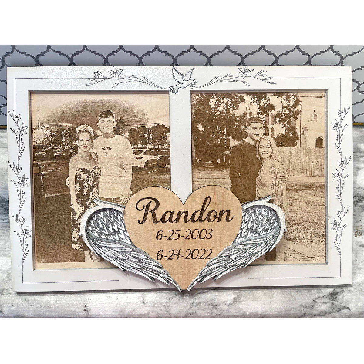 Meorial Frame Personalized Double Photo Memorial Picture Frame – Glowforge Shop
