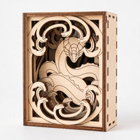 Dragon Fantasy Bookshelf Decor -  Mini Diorama Display - Glowforge
