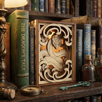 Dragon Fantasy Bookshelf Decor -  Mini Diorama Display - Glowforge