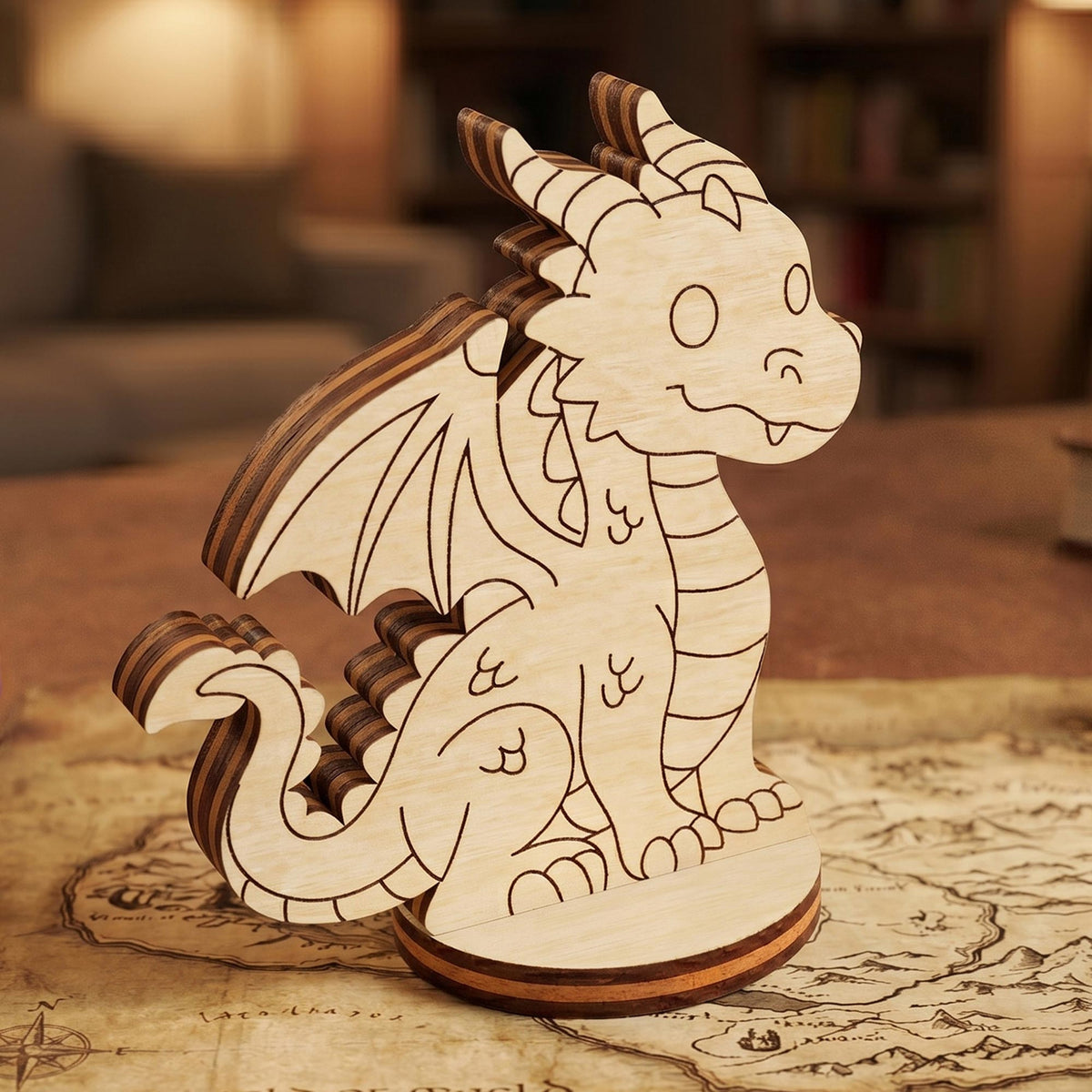 Dragon Tabletop Figurine – Fantasy Monster Miniature, RPG Character - Glowforge