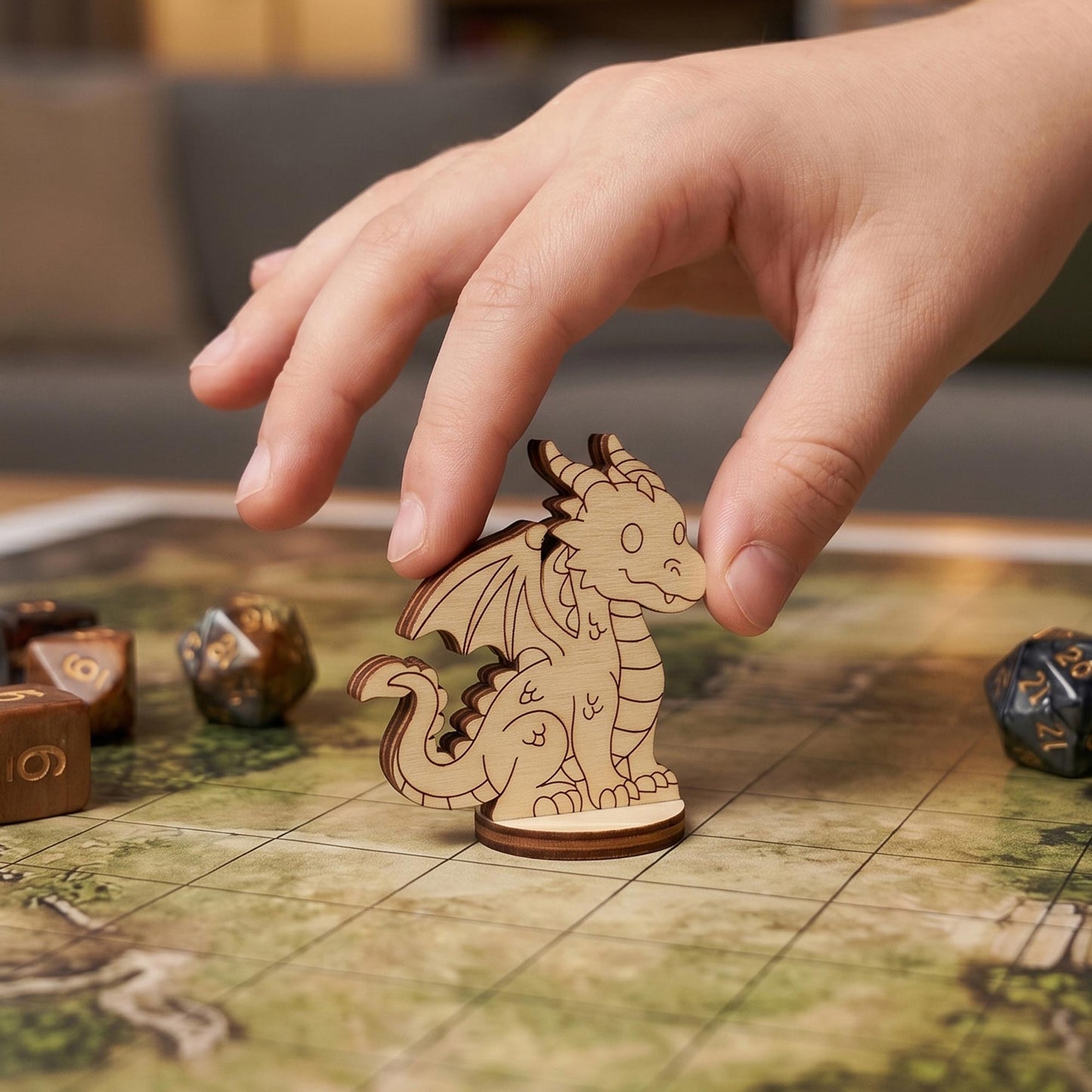 Dragon Tabletop Figurine – Fantasy Monster Miniature, RPG Character - Glowforge