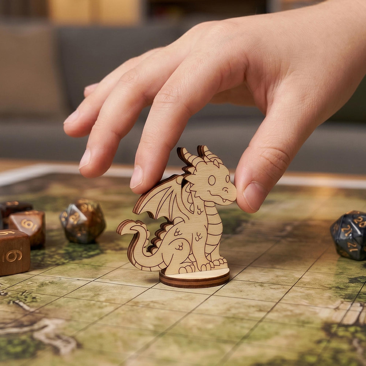 Dragon Tabletop Figurine – Fantasy Monster Miniature, RPG Character - Glowforge