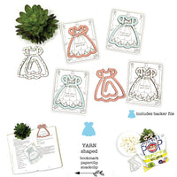 Dress Shaped Bookmark with Card Backer - Paperclip - Snack Bag Closure - Glowforge