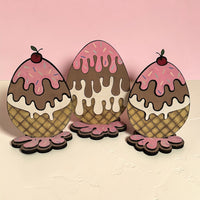 Drippy Ice Cream Cone Easter Eggs Shelf Sitters (Set of 3)