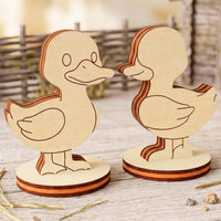 Duck Dollhouse Farm Animal Toy - Wooden Figure for Play, Learning & Painting - Glowforge