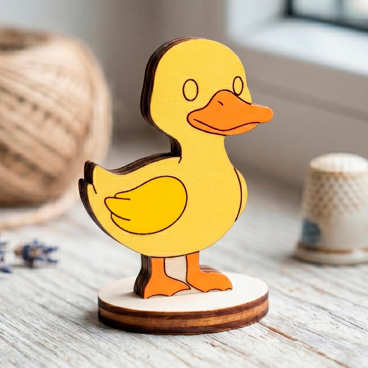 Duck Dollhouse Farm Animal Toy - Wooden Figure for Play, Learning & Painting - Glowforge