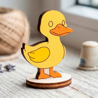 Duck Dollhouse Farm Animal Toy - Wooden Figure for Play, Learning & Painting - Glowforge