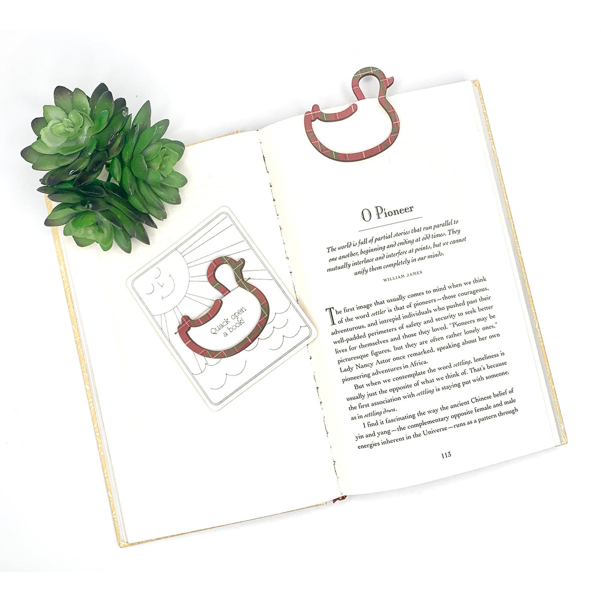 Duck Shaped Bookmark with Card Backer - Paperclip - Snack Bag Closure - Glowforge